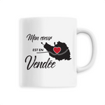 Mon Coeur est en Vendée - Mug Tasse Café d - Imprimé FR - Ici & Là - T-shirts & Souvenirs de chez toi