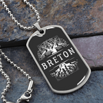 Collier et médaille pendentif militaire RACINES® Breton- cadeau pour un Breton- Bijouterie