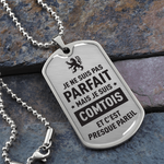 Parfait Comtois - Collier et médaille pendentif militaire cadeau humour pour Franc-Comtois - Bijouterie