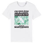 J'ai peut-être l'air de t'écouter mais dans ma tête je suis en Martinique - T-shirt blanc unisexe coton BIO - Imprimé en France - Ici & Là - T-shirts & Souvenirs de chez toi