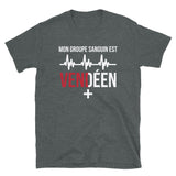 Mon groupe sanguin est Vendéen Plus + - T-shirt Standard - Ici & Là - T-shirts & Souvenirs de chez toi