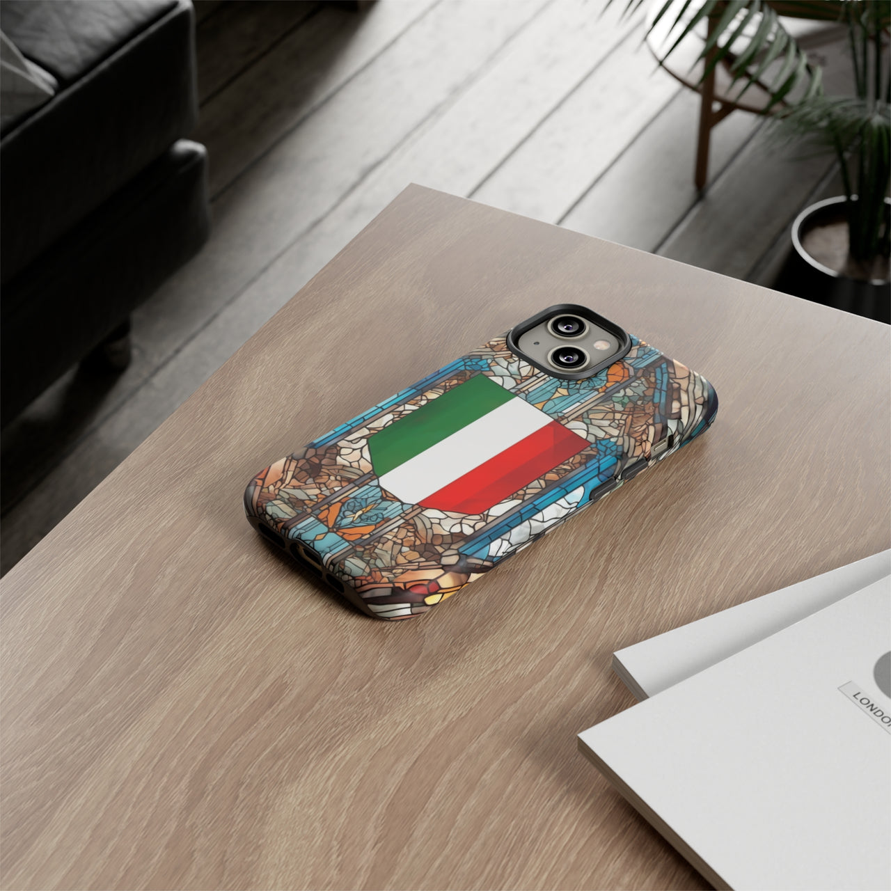 Coque Rigide iPhone - Blason italien et vitrail - Italie