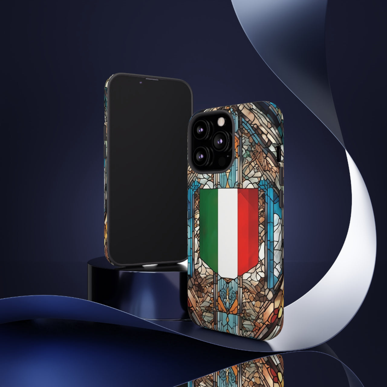 Coque Rigide iPhone - Blason italien et vitrail - Italie