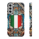 Coque Rigide iPhone - Blason italien et vitrail - Italie