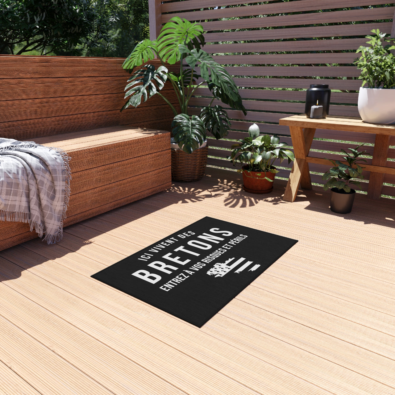 Tapis paillasson Bretagne - Ici vivent des Bretons, style jovial