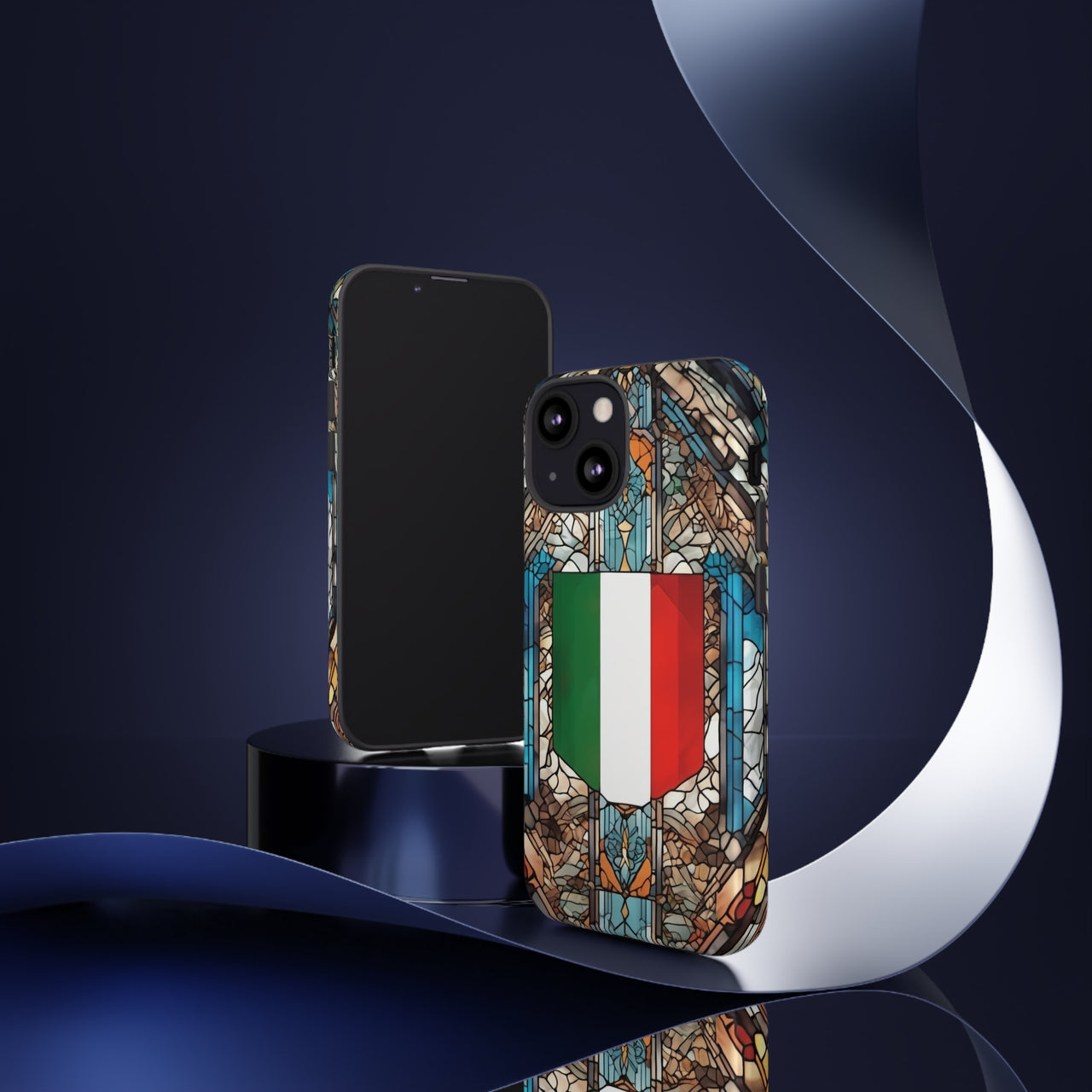 Coque Rigide iPhone - Blason italien et vitrail - Italie