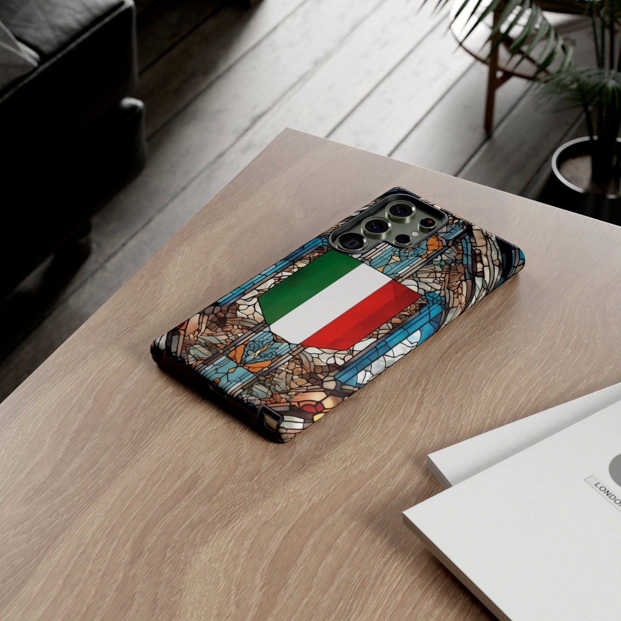 Coque Rigide iPhone - Blason italien et vitrail - Italie