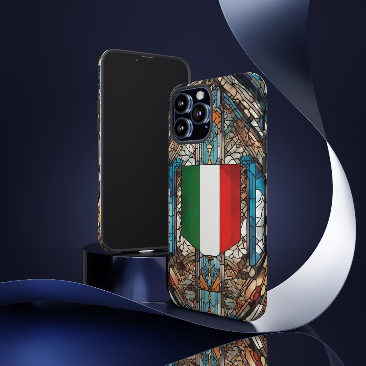 Coque Rigide iPhone - Blason italien et vitrail - Italie