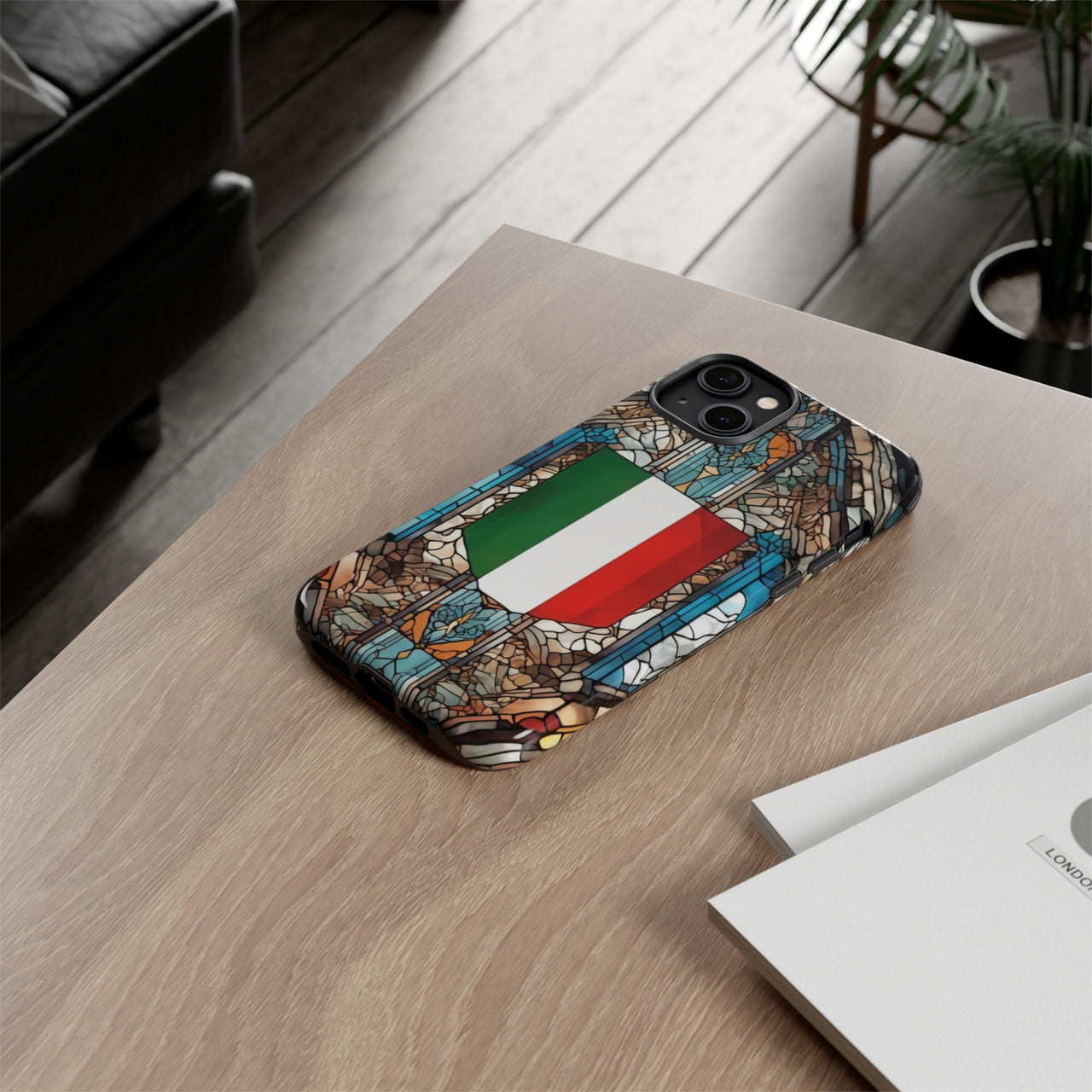 Coque Rigide iPhone - Blason italien et vitrail - Italie