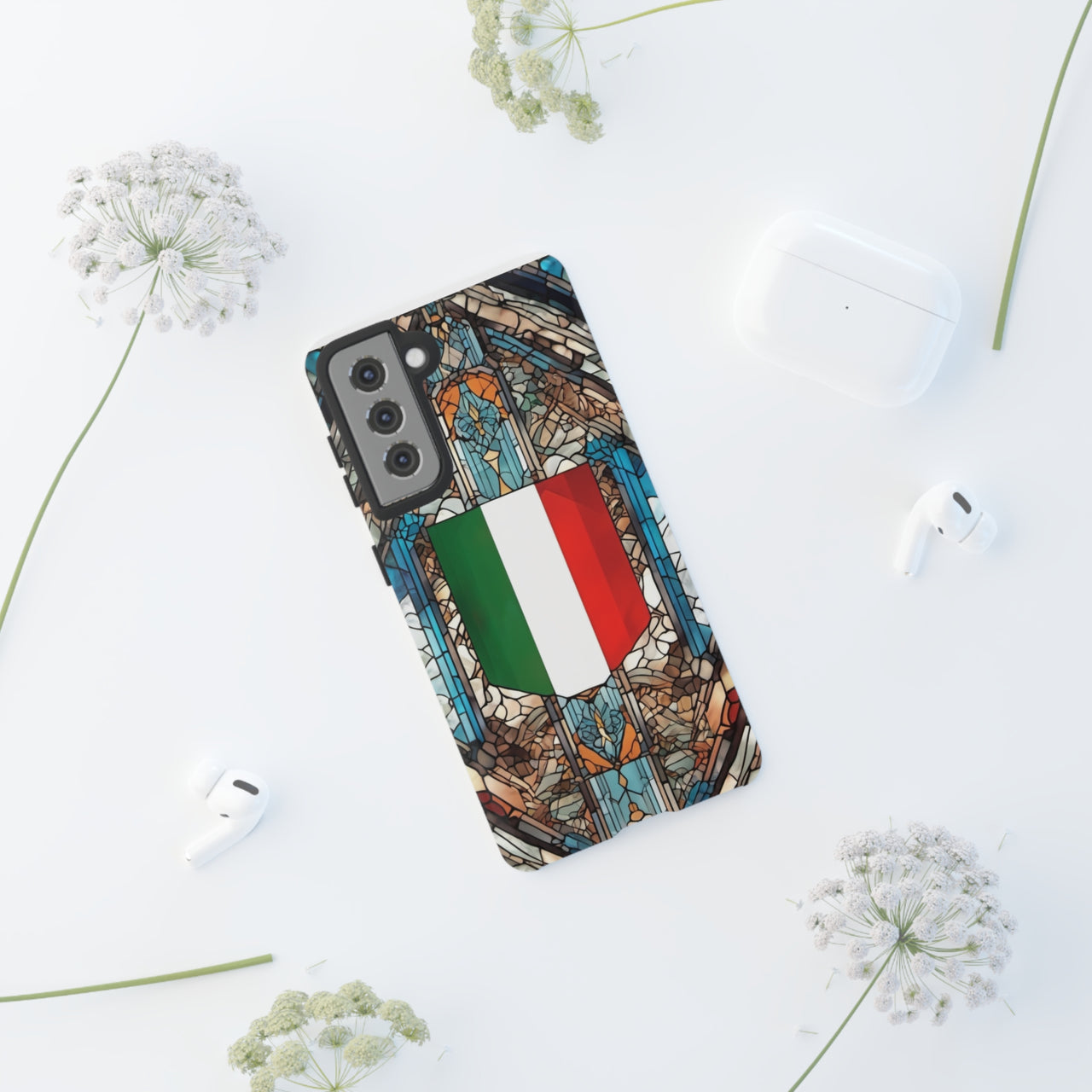 Coque Rigide iPhone - Blason italien et vitrail - Italie