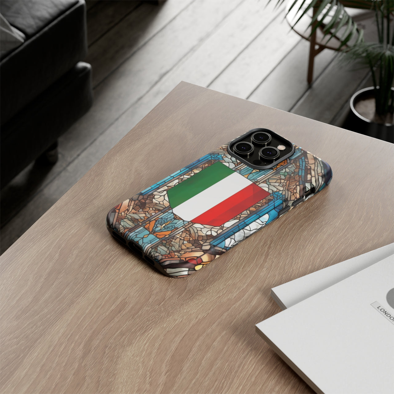 Coque Rigide iPhone - Blason italien et vitrail - Italie