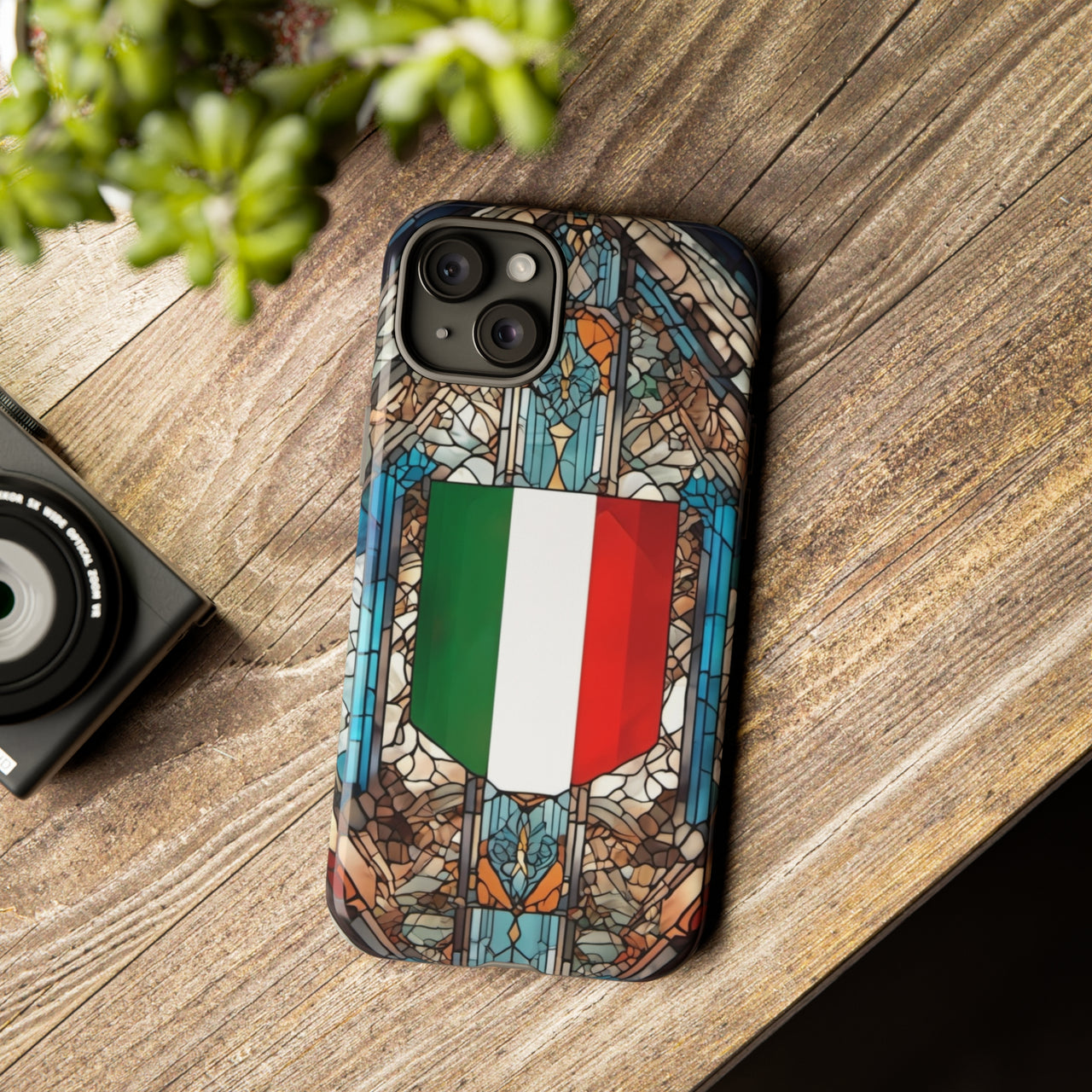 Coque Rigide iPhone - Blason italien et vitrail - Italie