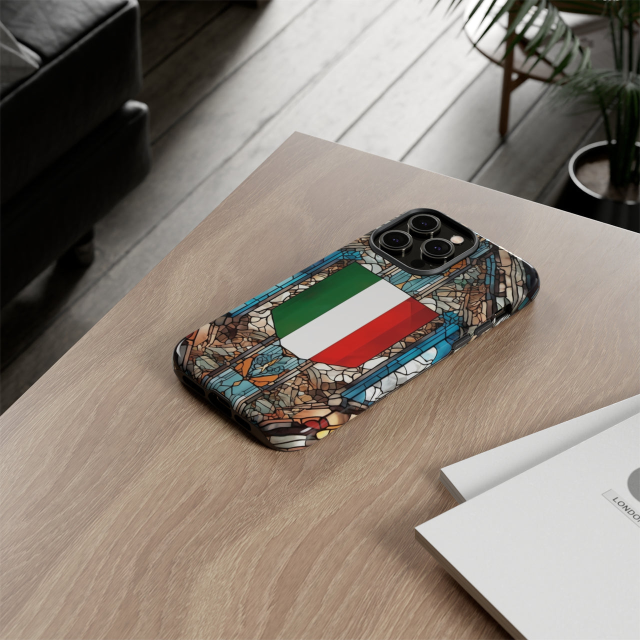 Coque Rigide iPhone - Blason italien et vitrail - Italie