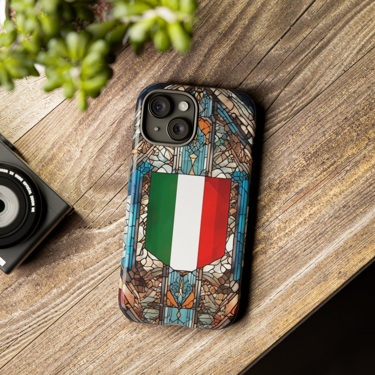 Coque Rigide iPhone - Blason italien et vitrail - Italie