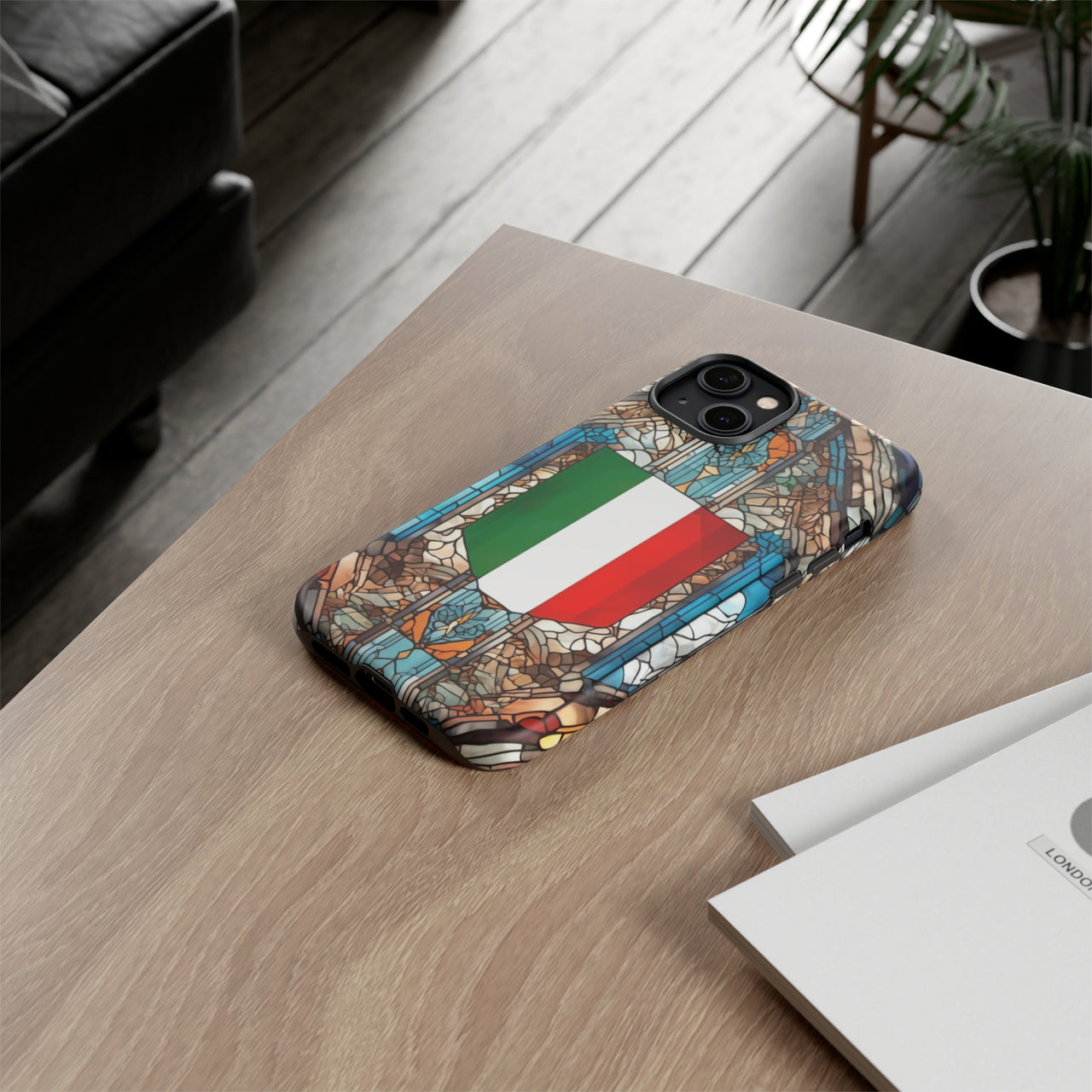 Coque Rigide iPhone - Blason italien et vitrail - Italie