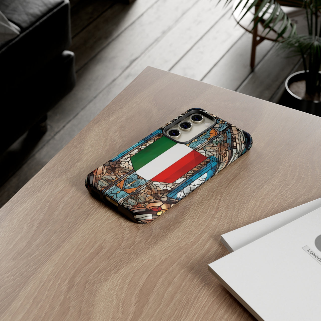 Coque Rigide iPhone - Blason italien et vitrail - Italie