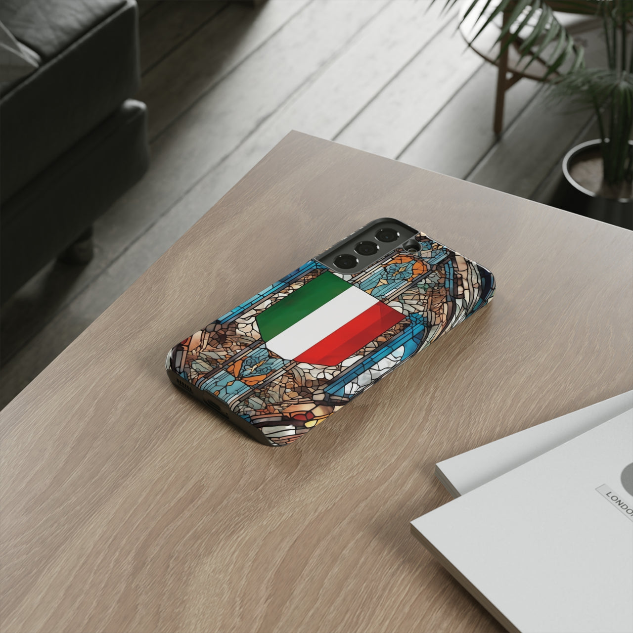 Coque Rigide iPhone - Blason italien et vitrail - Italie