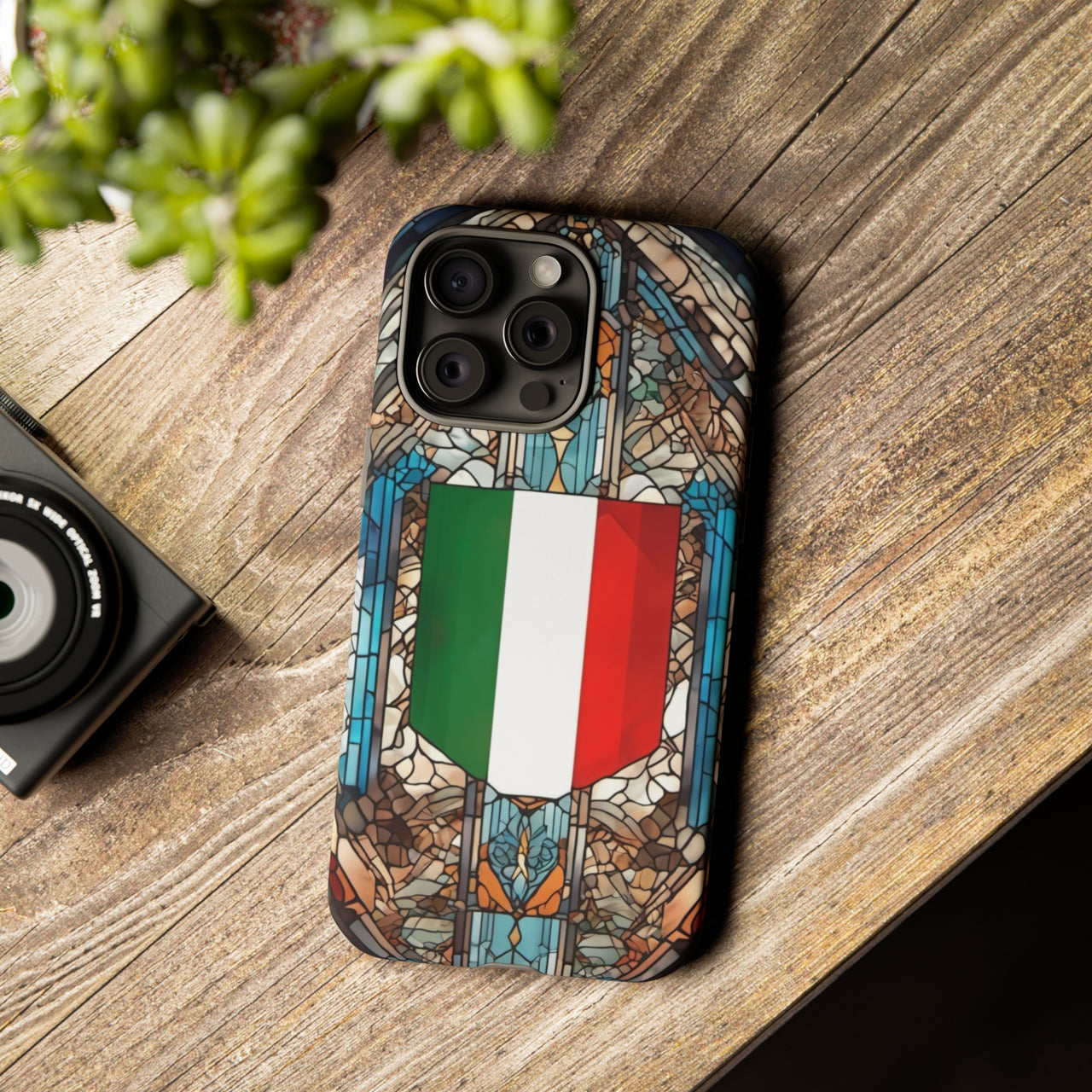 Coque Rigide iPhone - Blason italien et vitrail - Italie