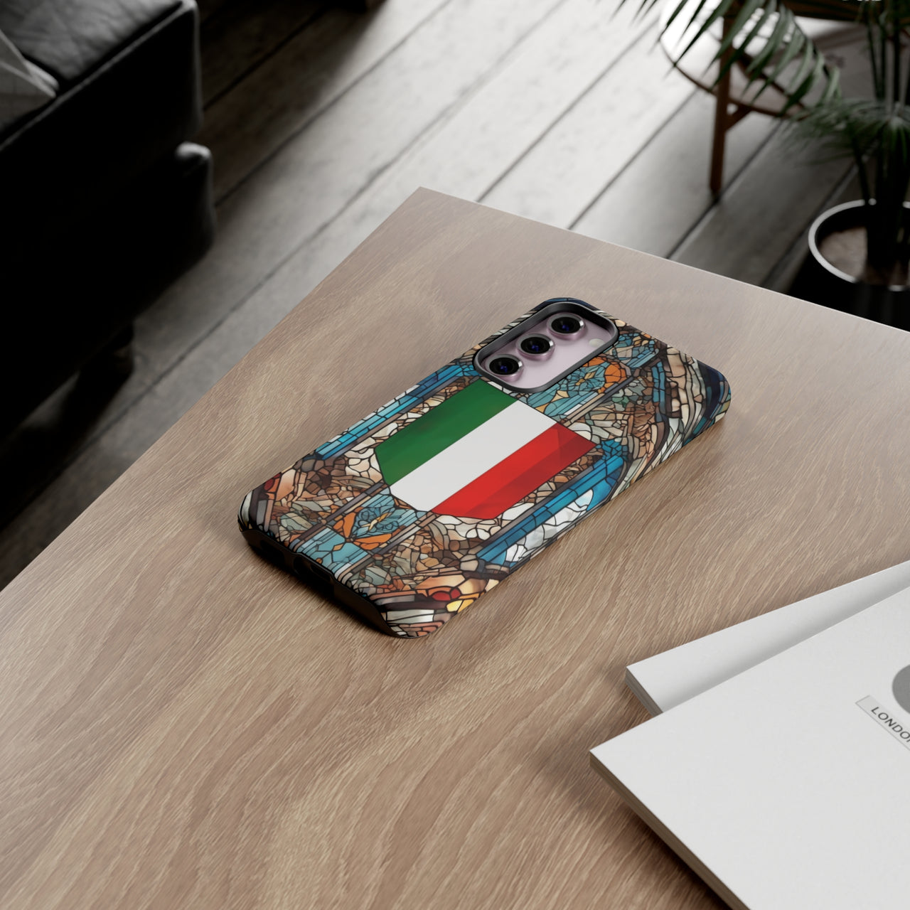 Coque Rigide iPhone - Blason italien et vitrail - Italie