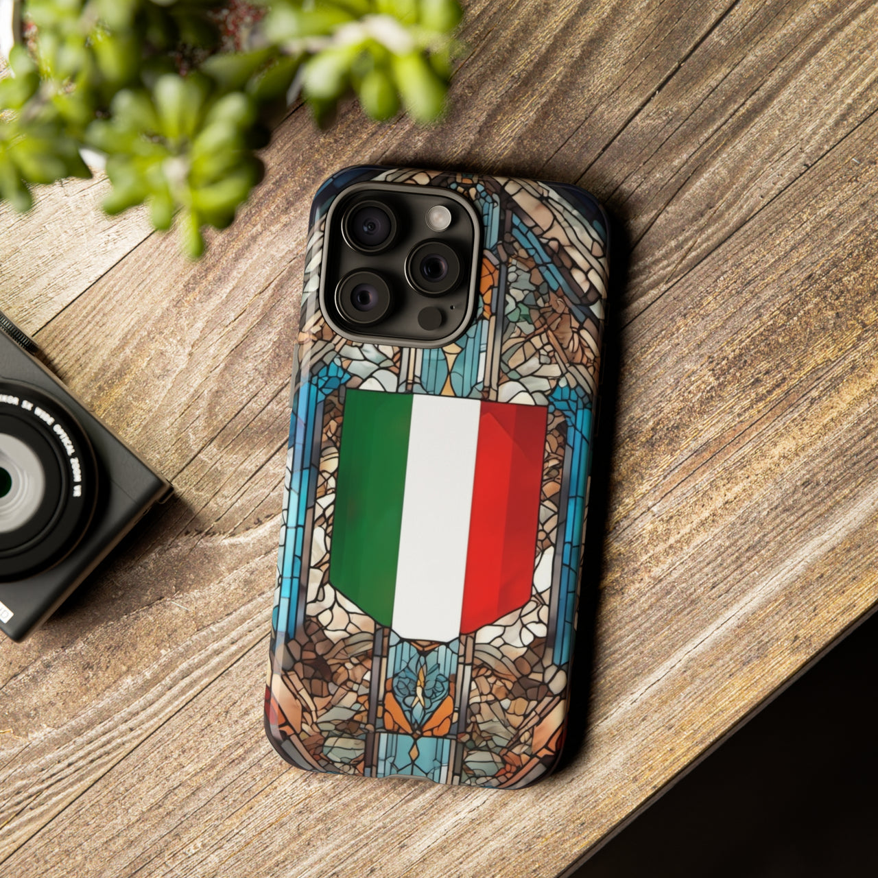 Coque Rigide iPhone - Blason italien et vitrail - Italie