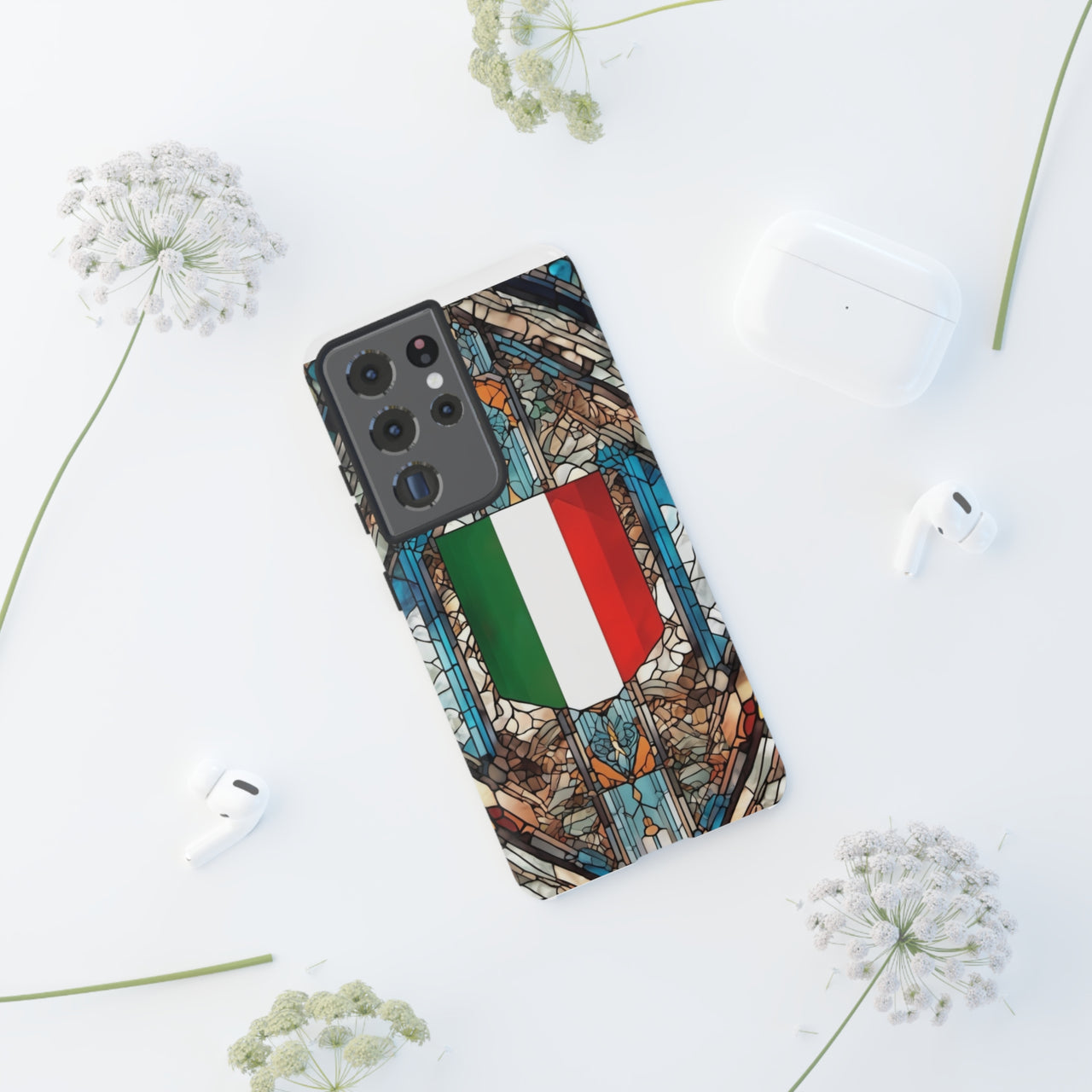 Coque Rigide iPhone - Blason italien et vitrail - Italie