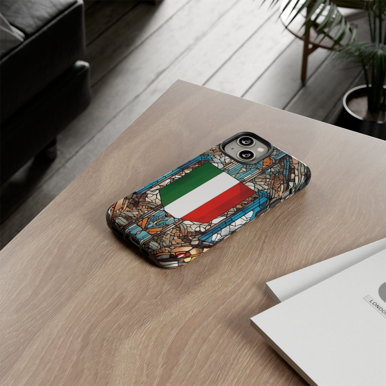 Coque Rigide iPhone - Blason italien et vitrail - Italie