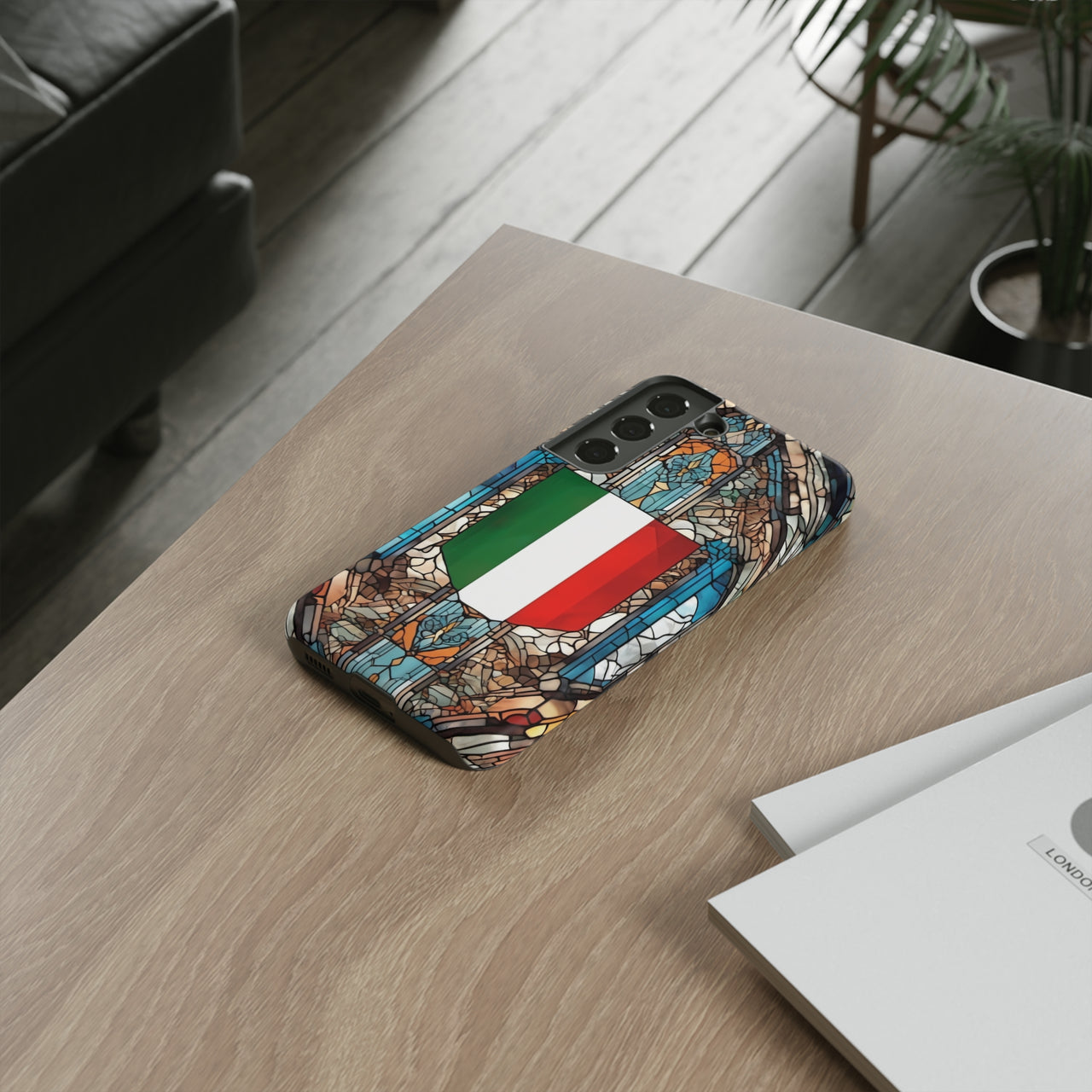 Coque Rigide iPhone - Blason italien et vitrail - Italie