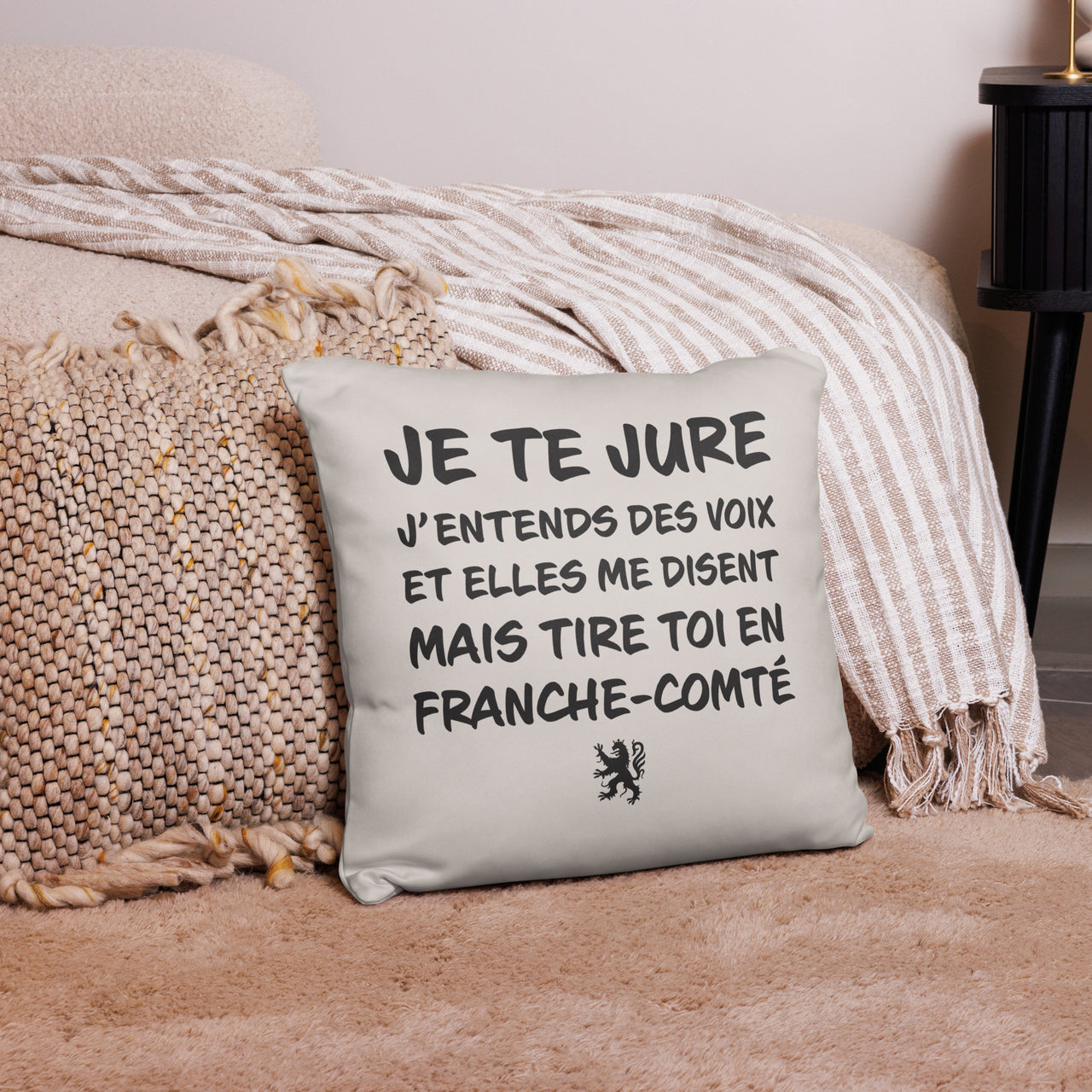 Coussin Franche-Comté - j'entends des voix face