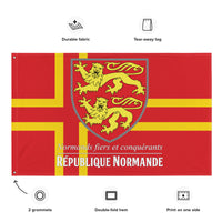 Thumbnail for Drapeau Premium - République Normande et devise Normande