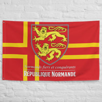 Thumbnail for Drapeau Premium - République Normande et devise Normande