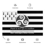 Drapeau Premium - République Bretonne et devise Bretonne