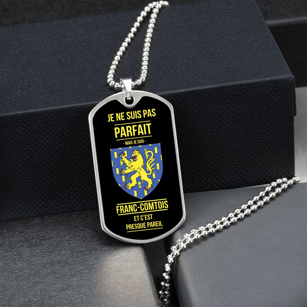 Collier et médaille militaire PARFAIT® Franc-comtois cadeau pour Franc-Comtois - Bijouterie