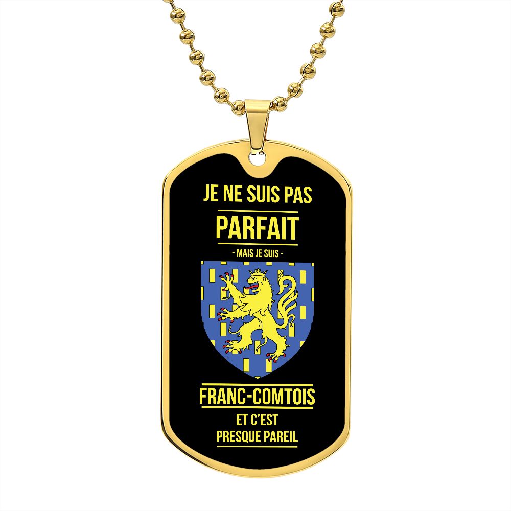 Collier et médaille militaire PARFAIT® Franc-comtois cadeau pour Franc-Comtois - Bijouterie