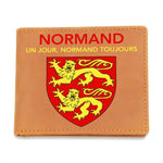 Porte-feuille en cuir Cadeau Normand - un jour, toujours