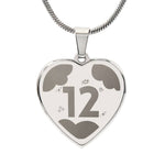 Collier pendentif Coeur du 12 Aveyron - Cadeau femme douze