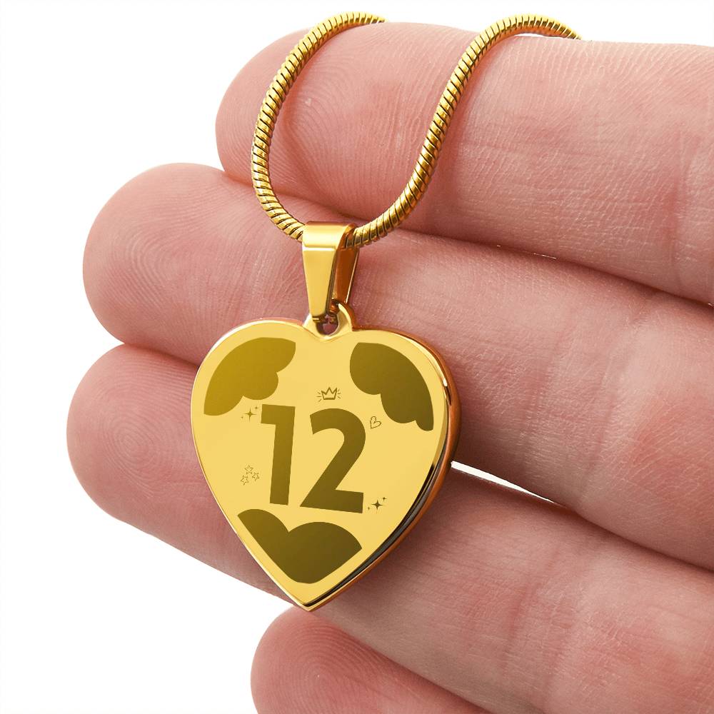 Collier pendentif Coeur du 12 Aveyron - Cadeau femme douze