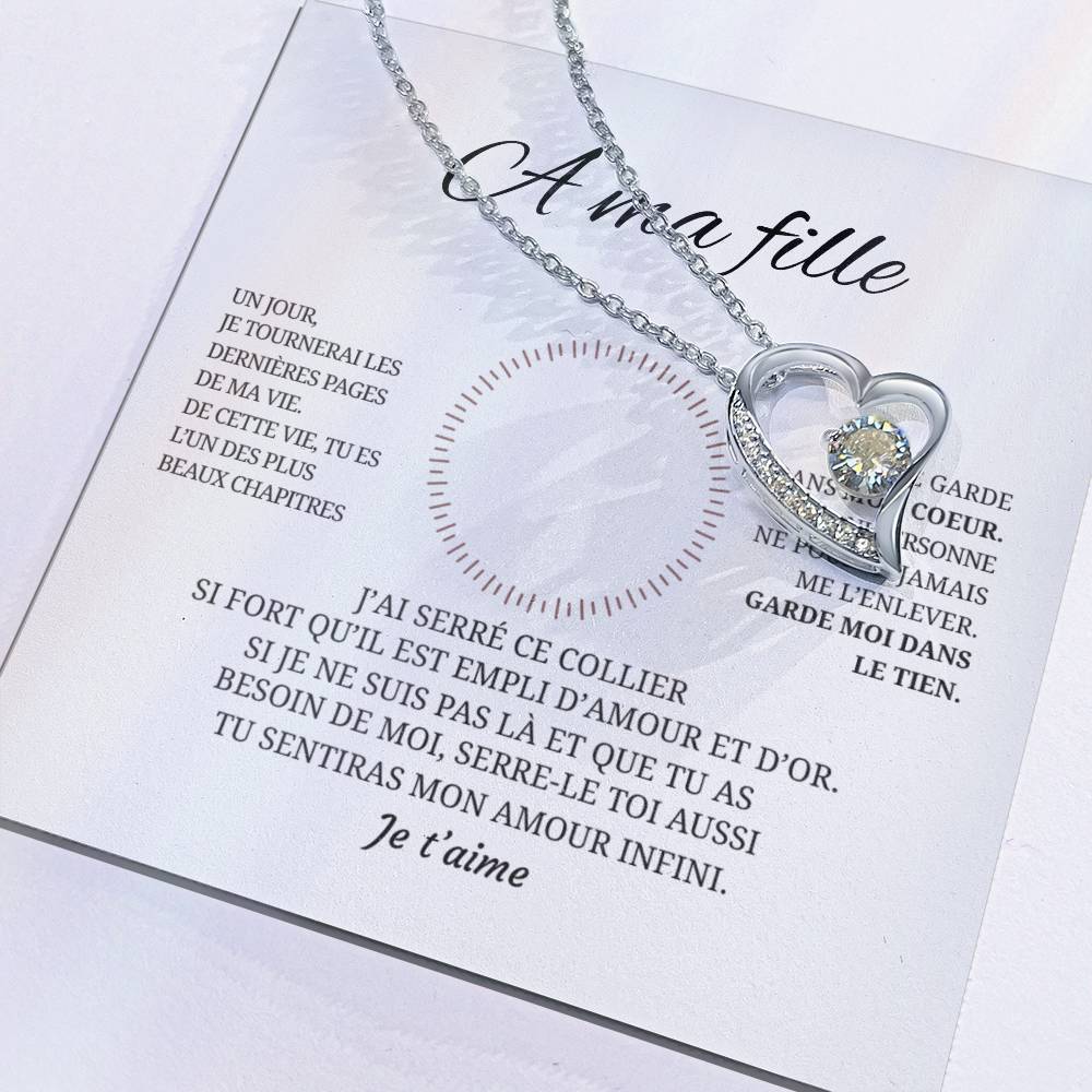 Collier pendentif COEUR ÉTERNEL + Carte cadeau pour votre fille - Bijouterie