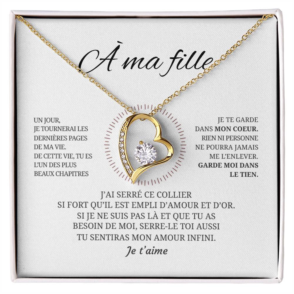 Collier pendentif COEUR ÉTERNEL + Carte cadeau pour votre fille - Bijouterie