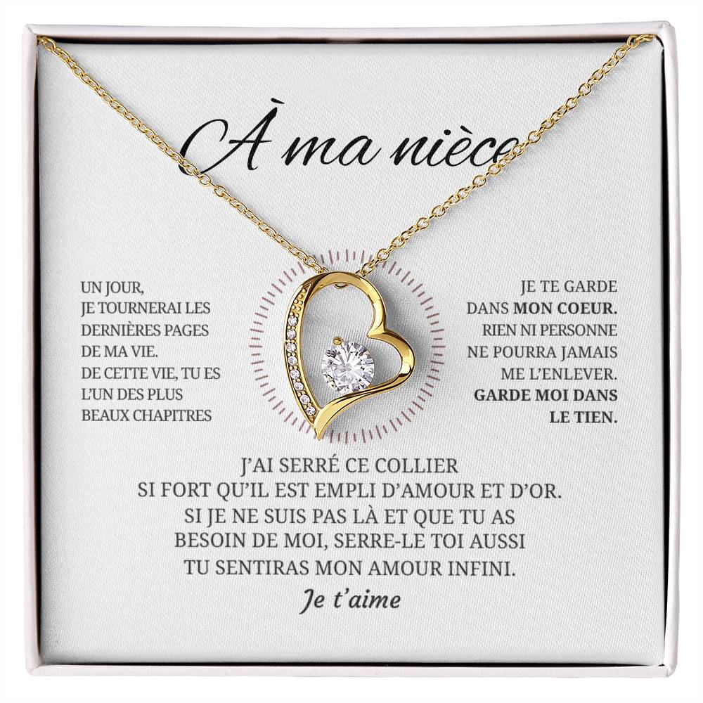 Collier pendentif COEUR ÉTERNEL + Carte cadeau pour votre nièce - Bijouterie famille