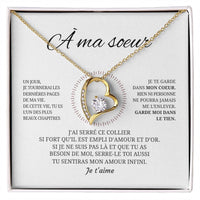 Thumbnail for Collier pendentif COEUR ÉTERNEL + Carte cadeau pour votre Soeur - Bijouterie famille