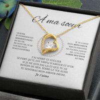 Thumbnail for Collier pendentif COEUR ÉTERNEL + Carte cadeau pour votre Soeur - Bijouterie famille