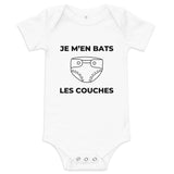 Cadeau humour Body à manches courtes bébé : Je m'en bats les couches