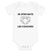 Thumbnail for Cadeau humour Body à manches courtes bébé : Je m'en bats les couches