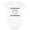 Body bébé humour blanc - Je m'en bats les couches face