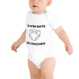 Cadeau humour Body à manches courtes bébé : Je m'en bats les couches