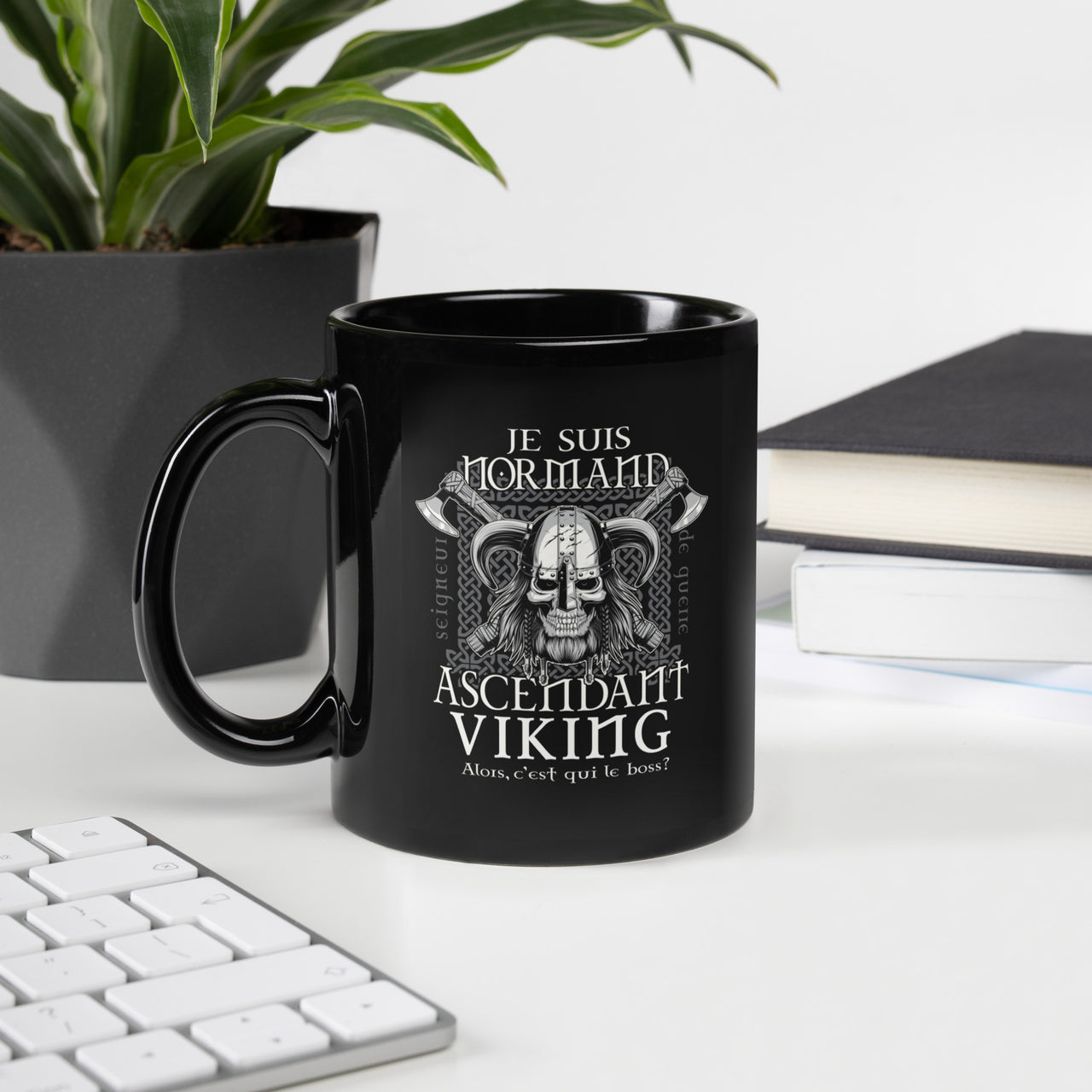 Mug Normand noir - Cadeau ascendant Viking