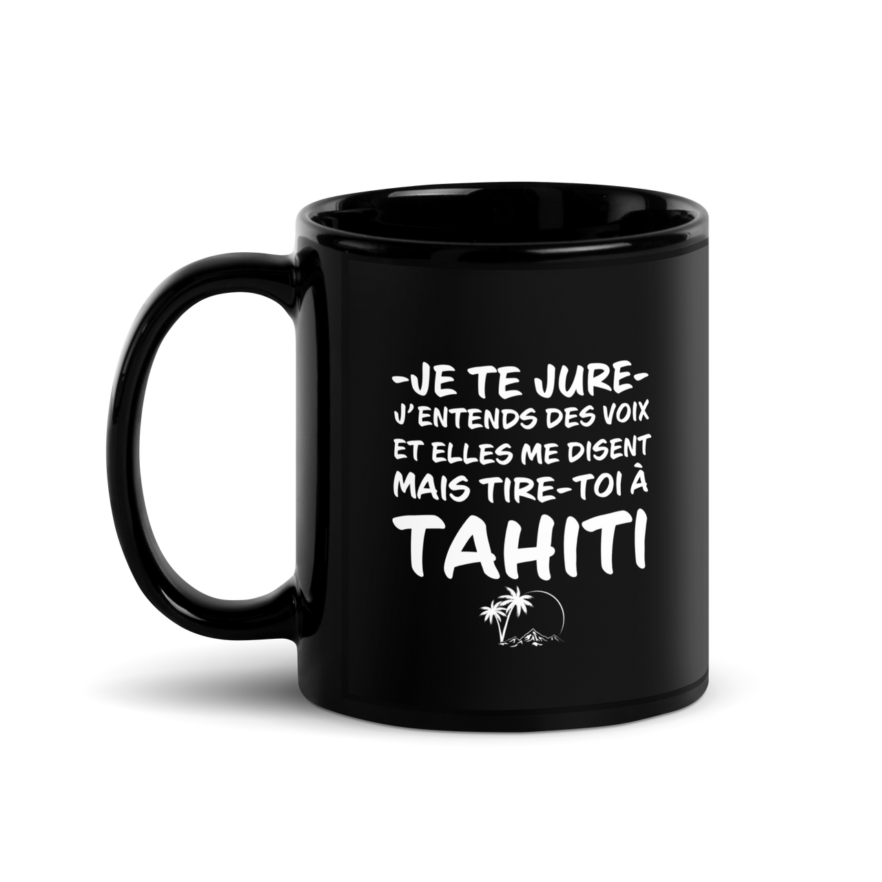 Mug Tahiti noir - j'entends des voix