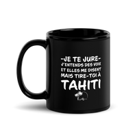 Thumbnail for Mug Tahiti noir - j'entends des voix