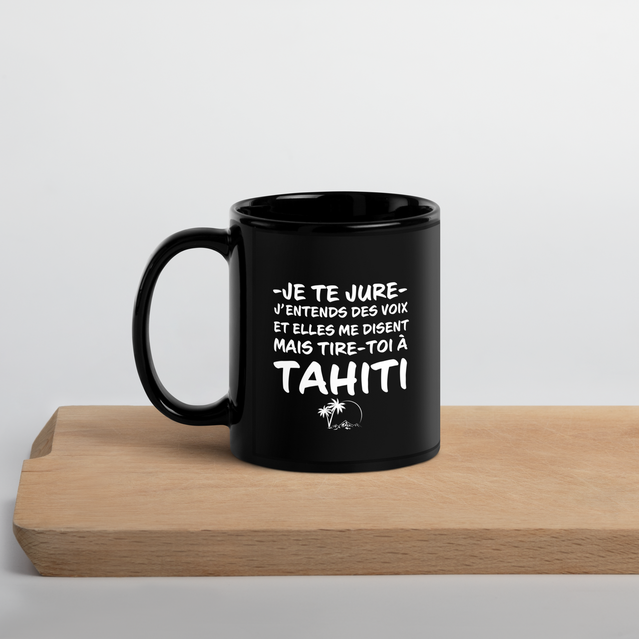 Mug Tahiti noir - j'entends des voix
