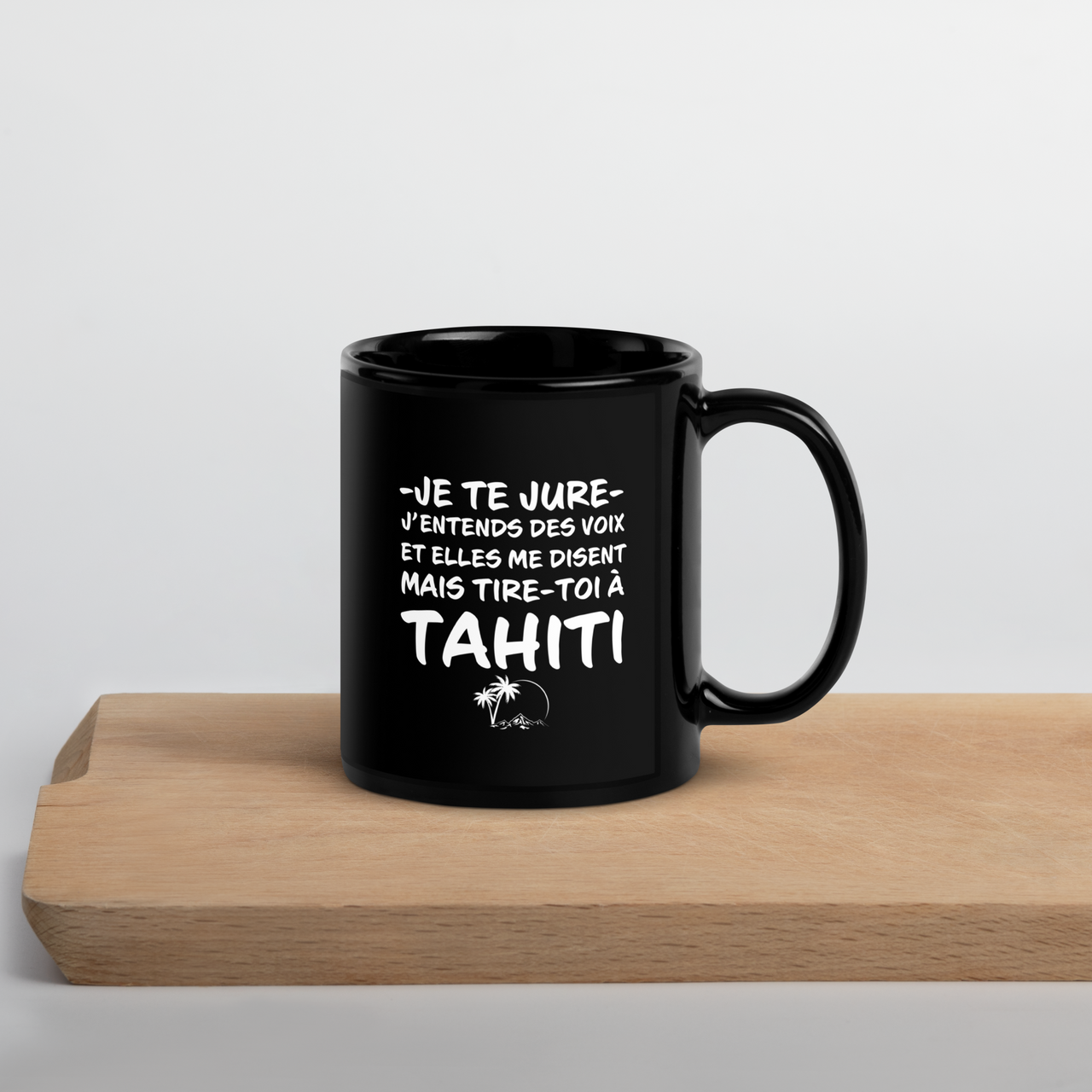 Mug Tahiti noir - j'entends des voix